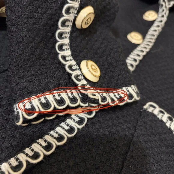 Vintage St John Couture Santana Knit Jacket M Black Ivory Trim Button Blazer - Picture 9 of 12